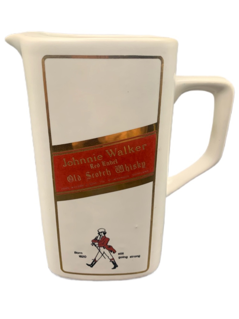 Vintage Johnnie Walker Red Label Old Scotch Whiskey Pitcher Made In Italy Unique